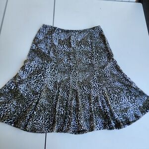 Worth Women's Brown Black Leopard Print Stretch Skirt Elastic Waist Comfy Size 6